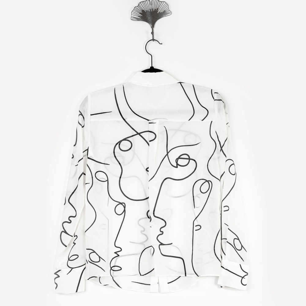 NWT Alice and Olivia a+O Koketit Brady Silk Button Down Blouse White $395 Size S - Picture 6 of 13
